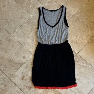 Ella Moss Black and Gray Jersey Dress